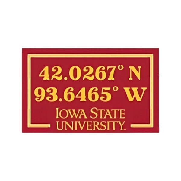 Iowa State University Coordinates Cardinal Rugged Sticker (3.5 in)
